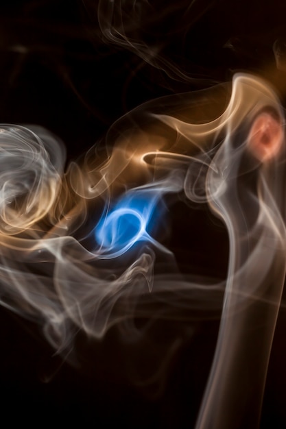 Smoke collection on black background