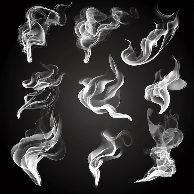 Photo smoke effect on black background