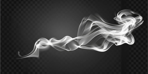 Photo the smoke effect is set isolated on a black background in white color as a png transparent high resolution image