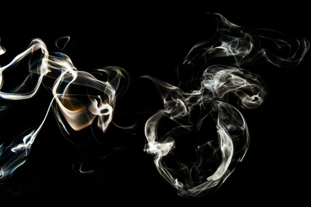 Smoke effect texture Isolated background Black and dark backdrop Smokey fire and mistic effect