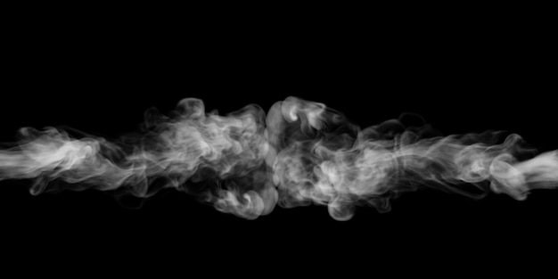 Smoke explode on black background