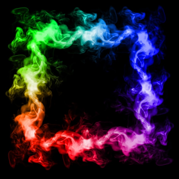 Smoke frame colorful 3d illustration