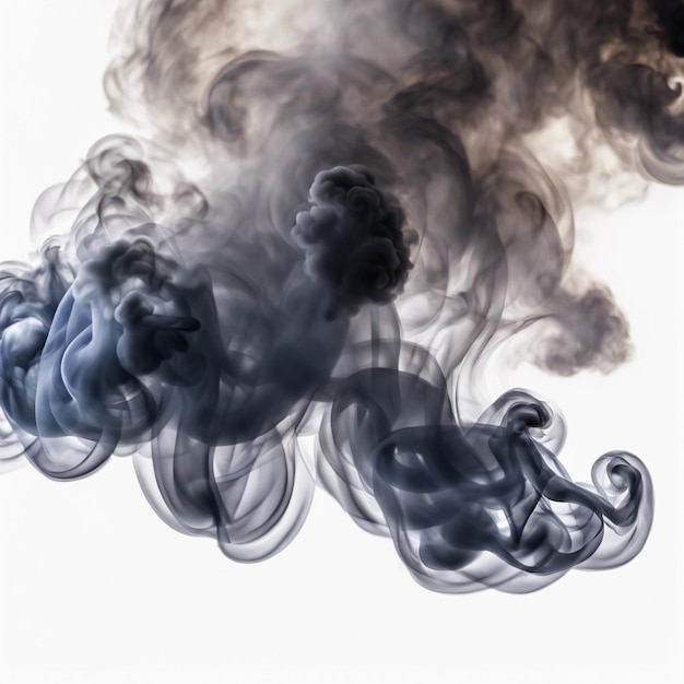 Photo smoke from fire on white background