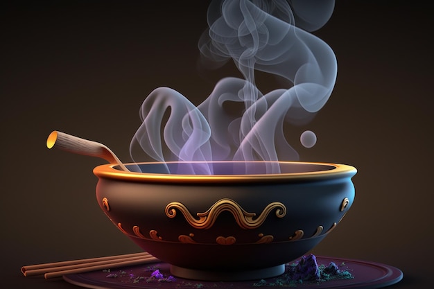 Smoke from incenseSimulated to smoke from hot food