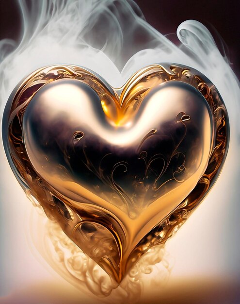 Smoke gold heart background image