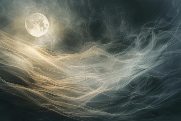 smoke in the moonlight background