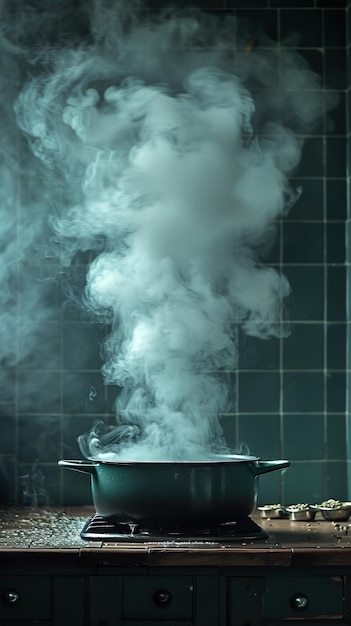 smoke rising from a pot that says  smoke