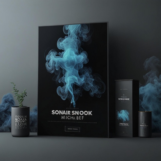 Smoke social media design post mockup generative AI