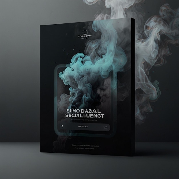 Smoke social media design post mockup generative AI