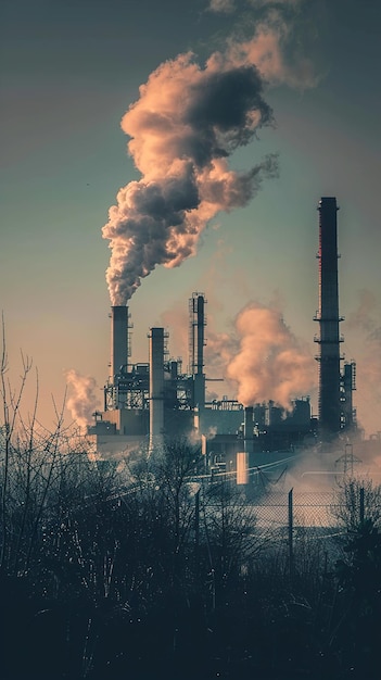 a smoke stack with smoke coming out of it