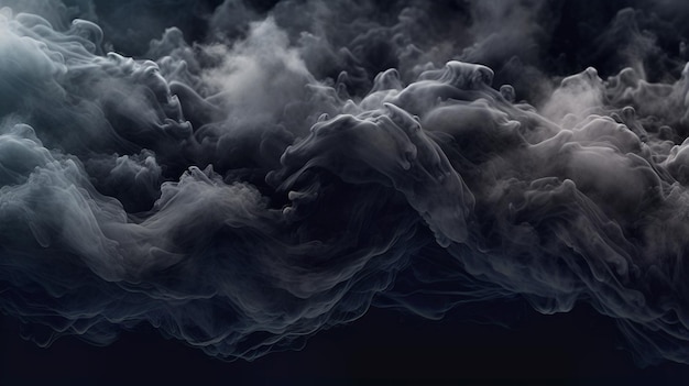 smoke surrounded by black and white clouds