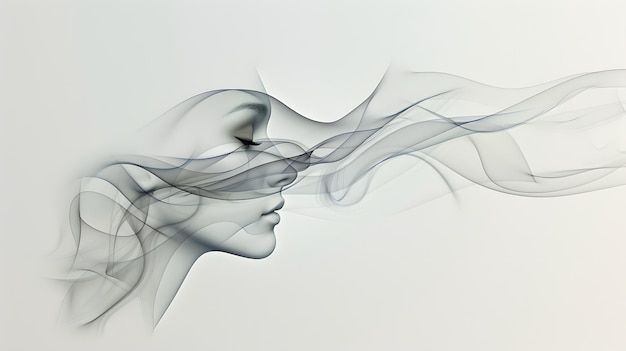 Smoke trails in an abstract form organic shapes mysterious and elegant