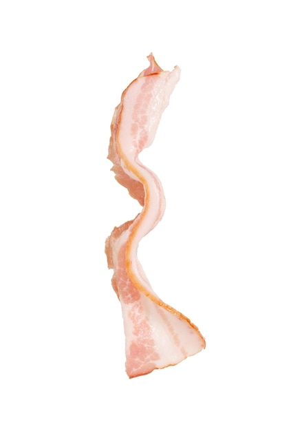 Smoked bacon isolated on white