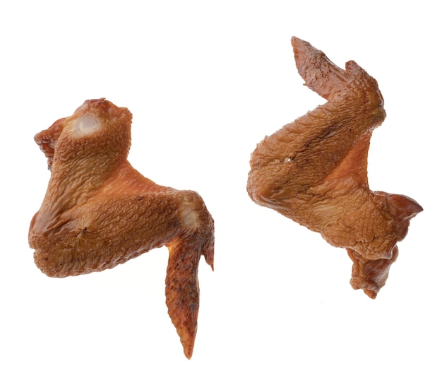 Photo smoked chicken wings on a white background in isolation