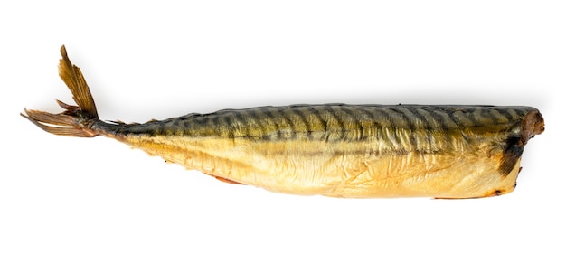 Smoked mackerel without head isolated