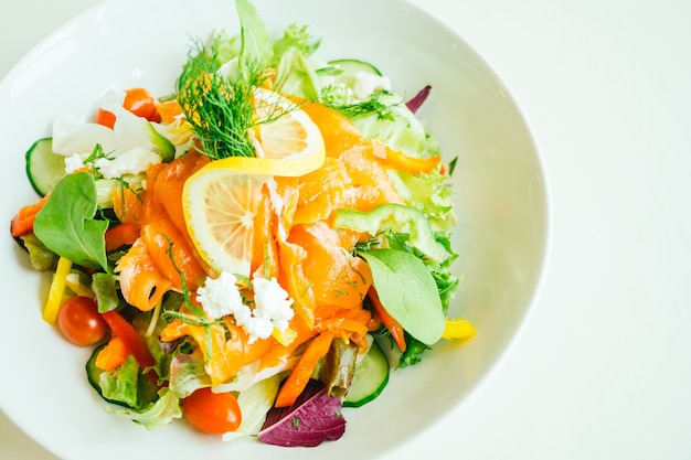 Smoked salmon meat salad