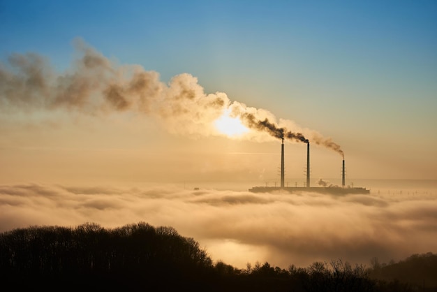 Smoking stacks of thermal power station