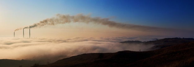 Smoking stacks of thermal power station