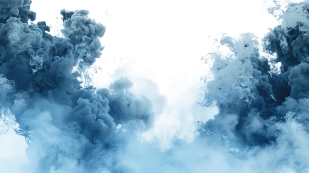 Photo smoky blue explosion ai generated