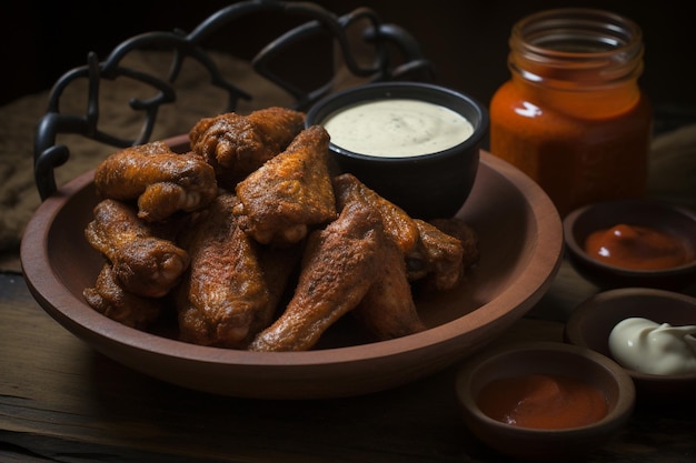 Photo smoky chipotle chicken wings with a spicy rub