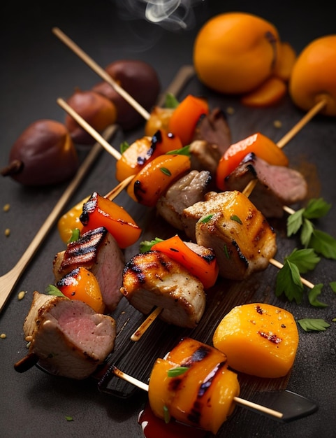 Smoky Grilled Apricot Lamb Kebabs on plate