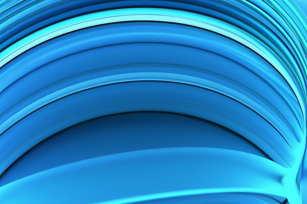 Photo a smooth 3d rendered blue swirl wrapping around a blue sphere on a blue background