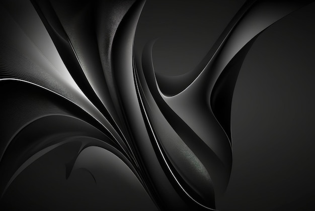 Smooth black background abstract wallpaper generative ai