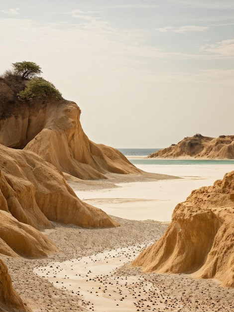 Photo smooth brown sand texture on a coastal beach