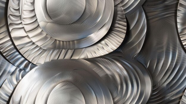 Photo smooth brushed steel surface with radial patterns