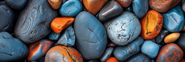 Photo smooth colorful stones texture background