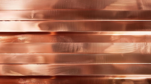 Photo smooth copper surface with horizontal stripes