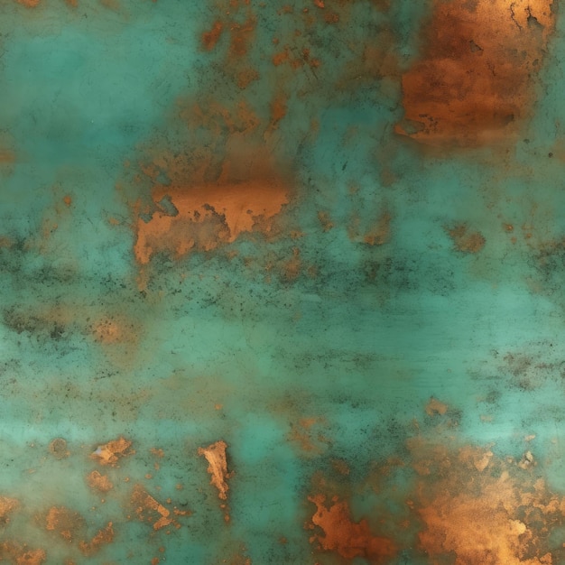 Photo smooth copper and turquoise and green patina