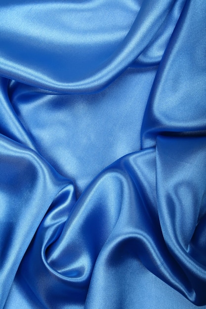 Smooth elegant blue silk can use as background