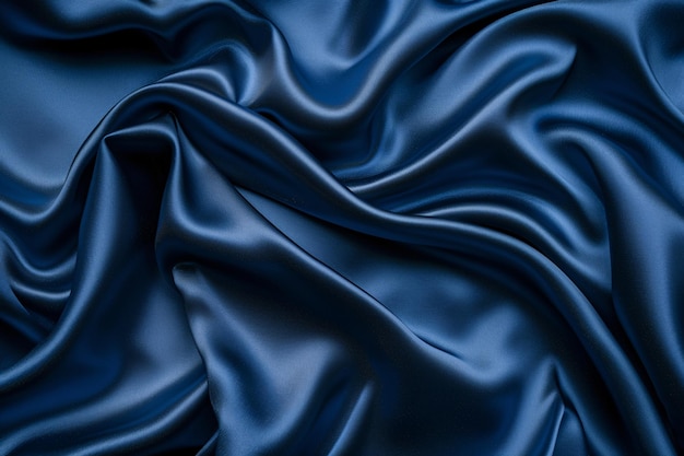 Smooth elegant blue silk or satin luxury cloth texture can be used as abstract background luxury