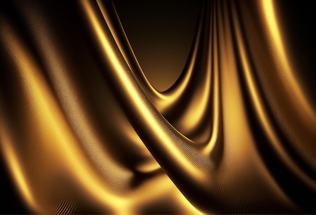 Smooth elegant gold satin as background AI Generated