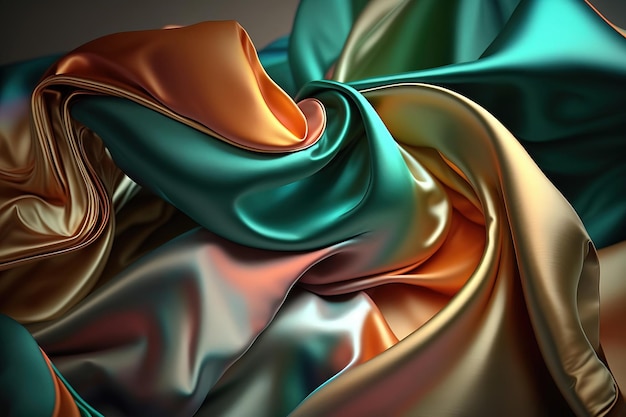 Smooth elegant silk Textile abstract background Ai Generative