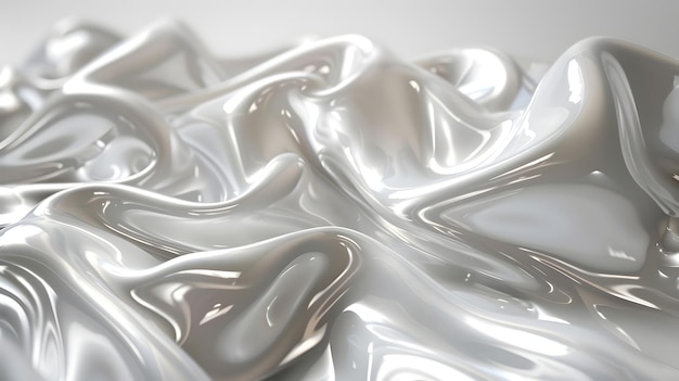 smooth flowing and glossy white substance with a light reflection