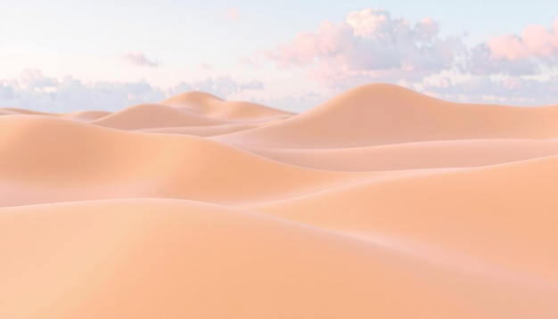 Smooth gently rolling sand dunes under a pastel sky