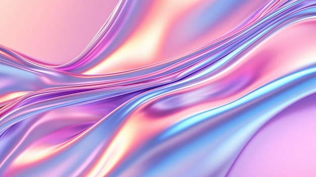 A smooth iridescent wave pattern in pastel colors