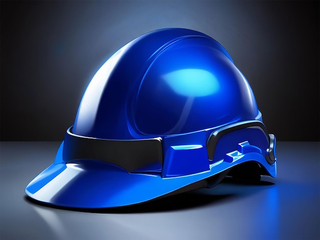 smooth lighting blue and black construction helmet