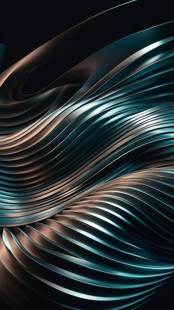 Smooth metallic wave pattern futuristic celebration of creativity generated by