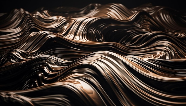 Smooth metallic wave pattern reflects futuristic elegance generated by AI