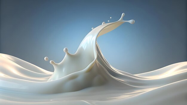 smooth milk wave contrasted with a deep blue backdrop