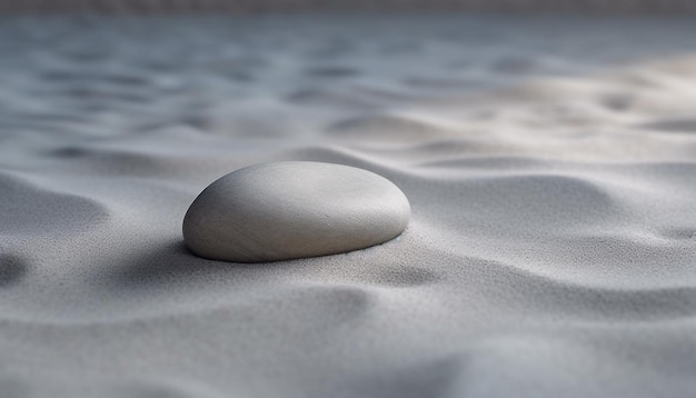 Smooth pebbles form rippled wave pattern on sand generated by AI