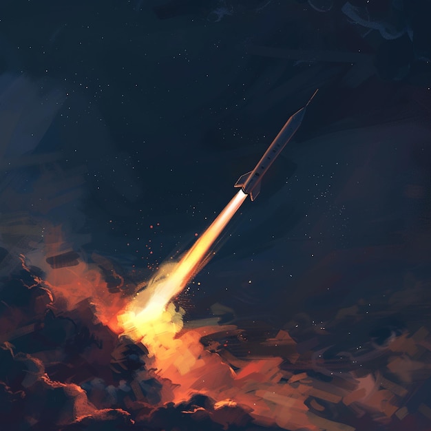 A smooth and present day rocket shipping off into the stars