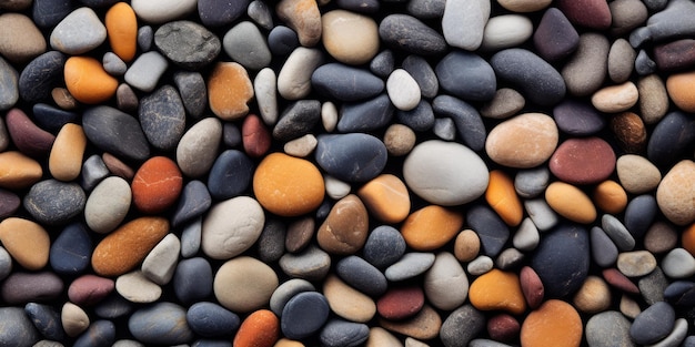 Smooth River Stones in Varied Colors and Textures