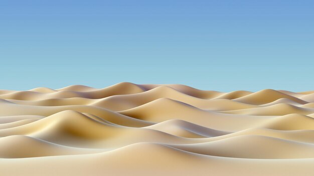 Photo smooth sand dunes in minimalist desert landscape with pastel tones and light shadows for calm effec