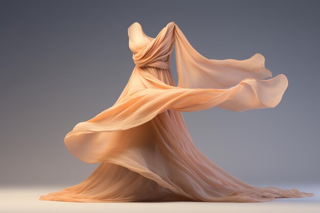 Smooth Silk Fabric Draping Flow