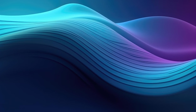 Smooth wave background wallpaper with blue and purple color tones Generative AI