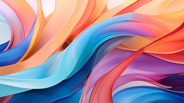 Smooth waves of vibrant colors flow abstract background generative ai